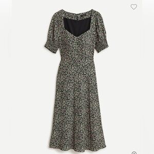 J. Crew Smocked-sleeve midi dress in floral